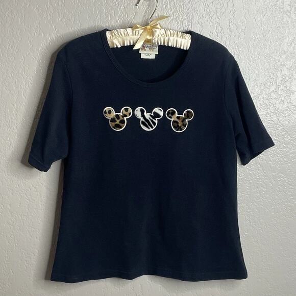 VTG Walt Disney World Mickey Mouse T-Shirt XL Stretchy Leopard Zebra USA - Picture 1 of 6